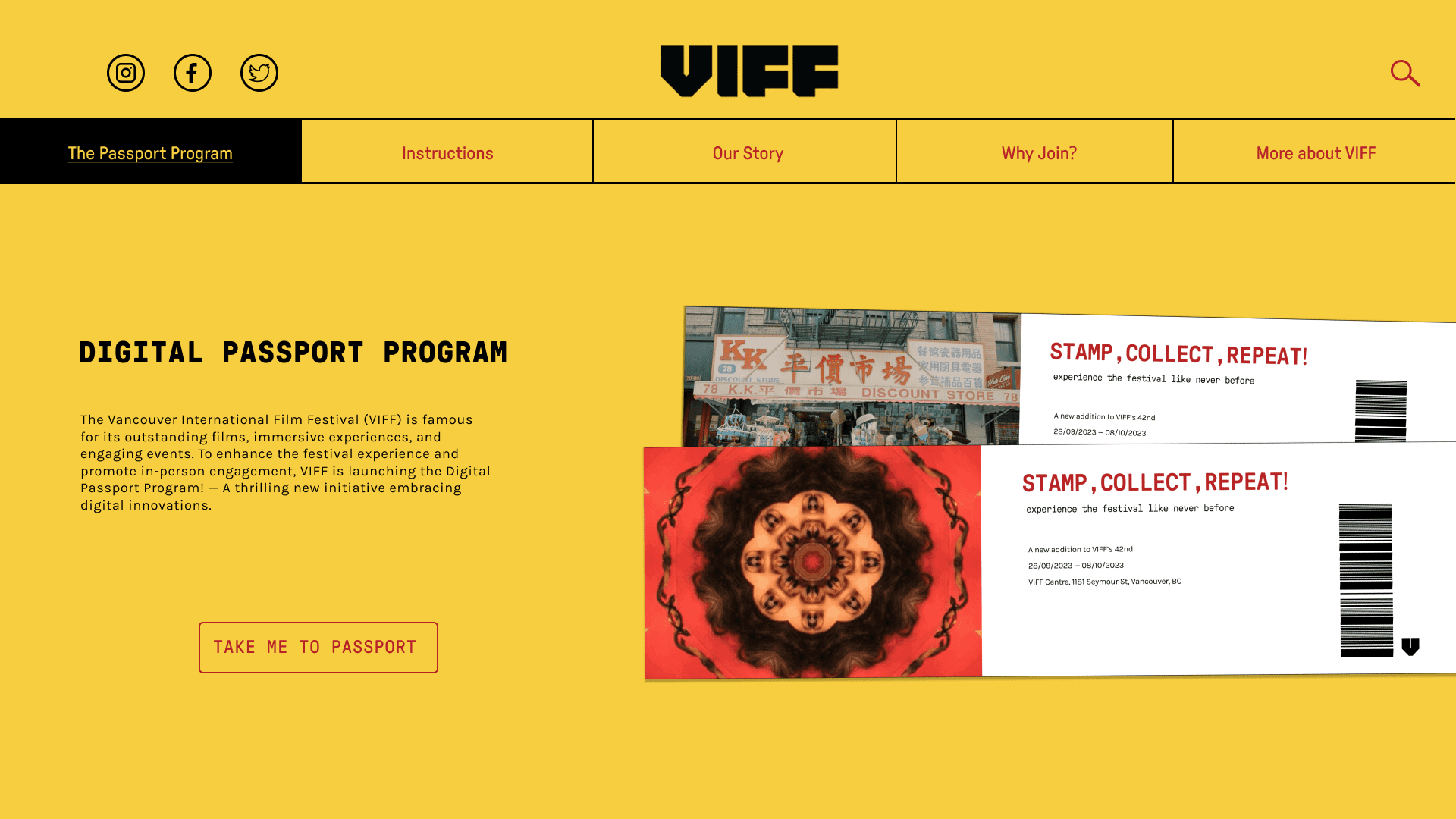 Second iteration of the landing page showing playful and retro aesthetic